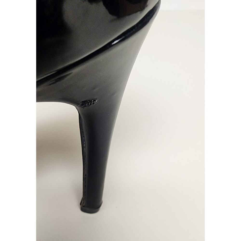 CHARLES ALBERT TESSA Black Faux Leather Ankle Strap Pump Heel Shoes US 10 - Picture 8 of 9
